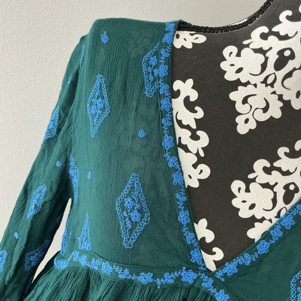 Free People Green and Blue Textured Top - Picture 6 of 15